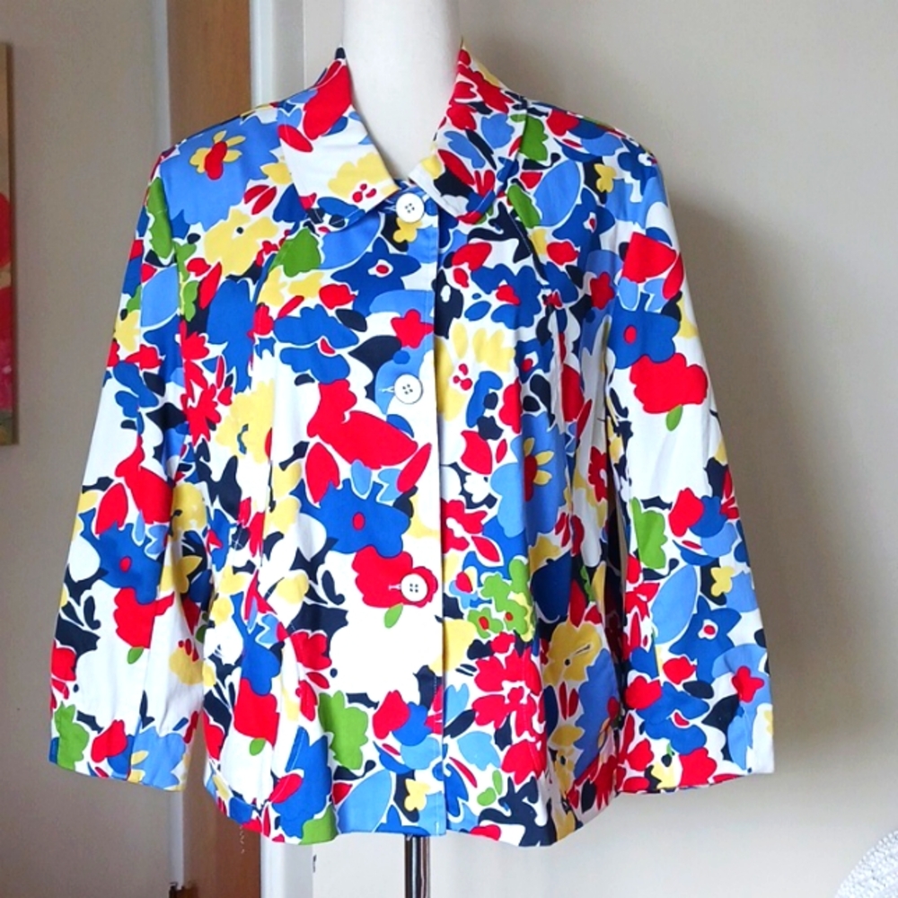 Patchington Jacket Outerwear Floral Collared Long… - image 1